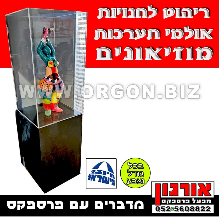 קופסאות פרספקס לתצוגת פסל מכונית ואו כדר